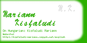 mariann kisfaludi business card